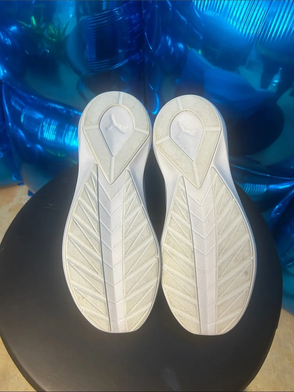 Puma Light Blue and Gray Slip-On Athletic Shoes